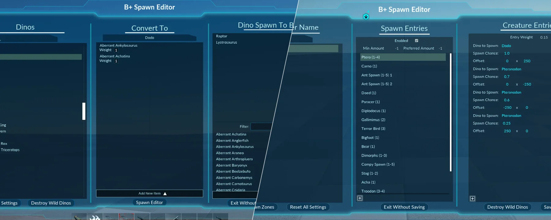 B+ Spawn Editor — B+ Spawn Editor screenshots 1–2