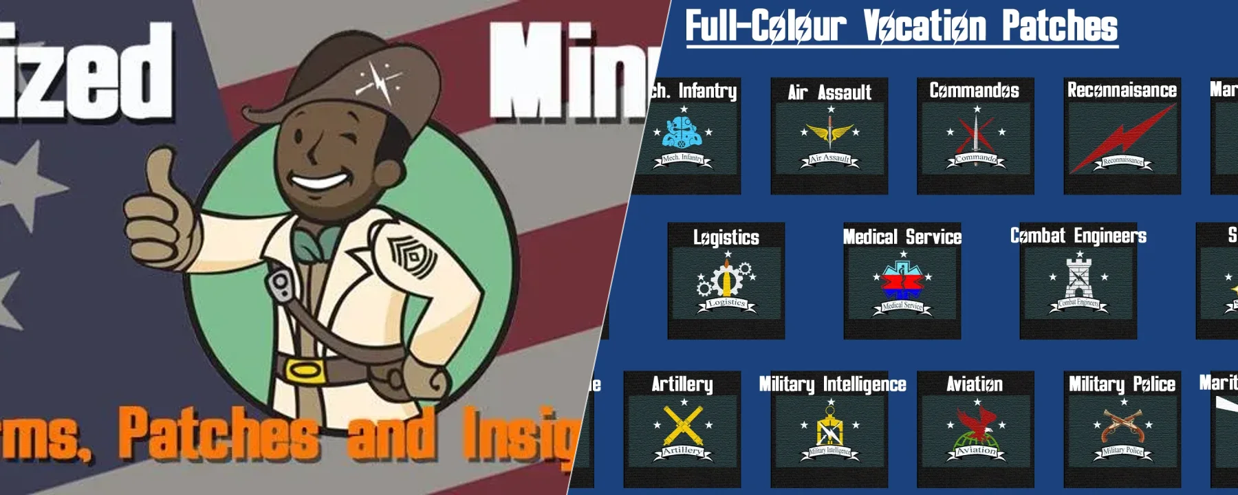Militarized Minutemen - Uniforms Patches and Insignia Addon — Militarized Minutemen - Uniforms Patches and Insignia Addon screenshots 1–2