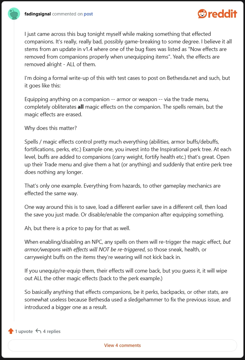 Magic Effect and Spell Engine Fixes - F4SE — Magic Effect and Spell Engine Fixes - F4SE screenshot