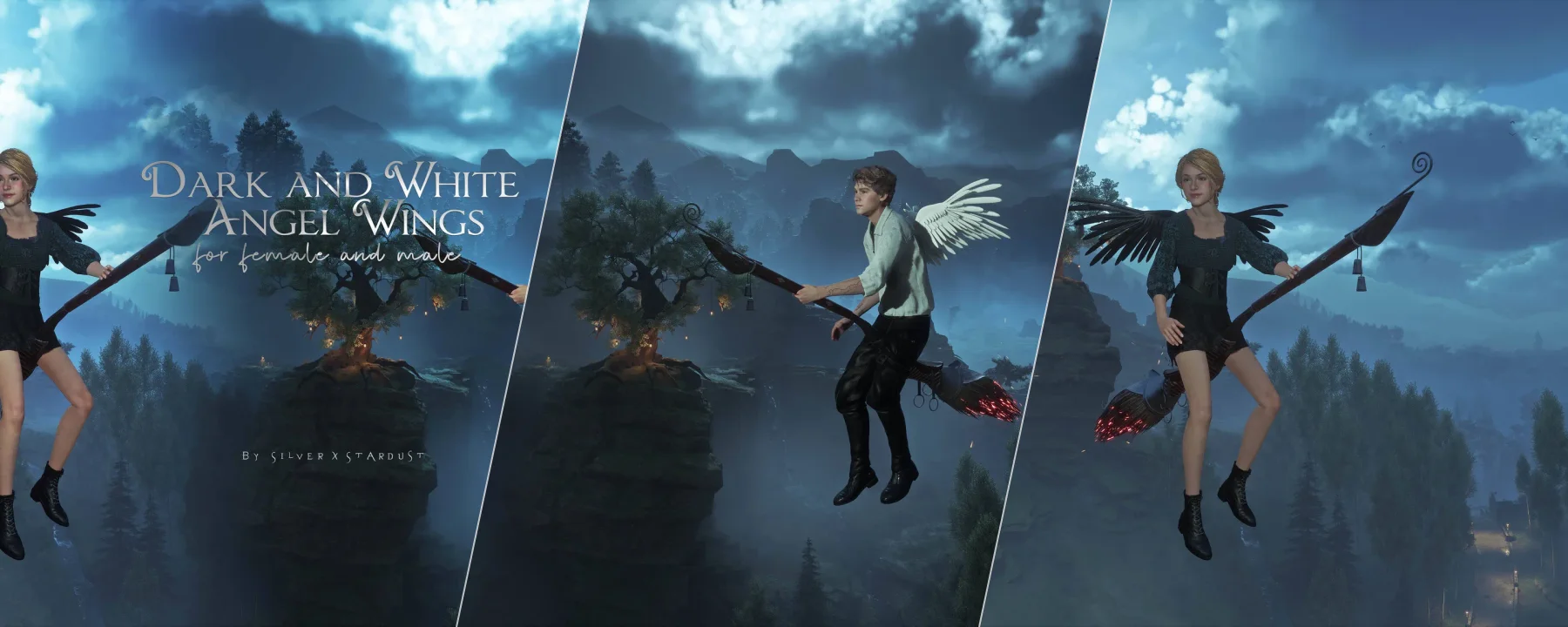 Dark and White Angel Wings — Dark and White Angel Wings screenshots 1–3
