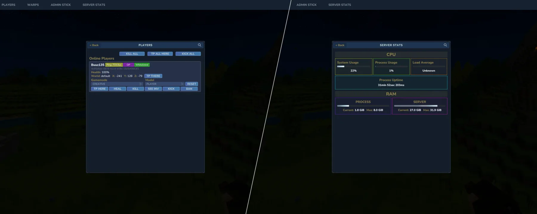 AdminUI — AdminUI screenshots 1–2