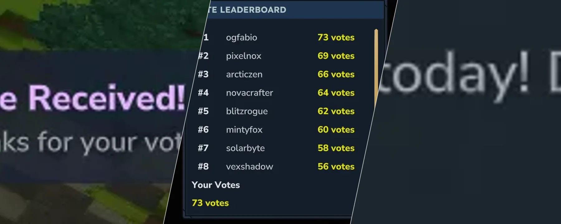 HyVotifier - Votifier Plugin & Votifier Mod (NuVotifier / Voting / Vote / Votifier) — HyVotifier - Votifier Plugin & Votifier Mod (NuVotifier / Voting / Vote / Votifier) screenshots 1–3