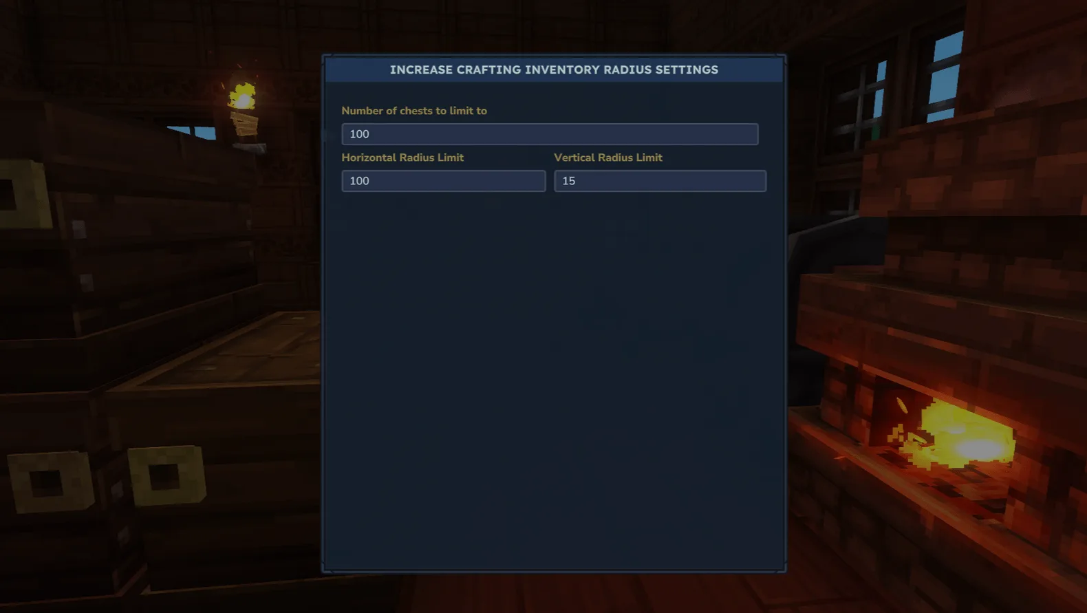 Increase Crafting Inventory Radius screenshot 1