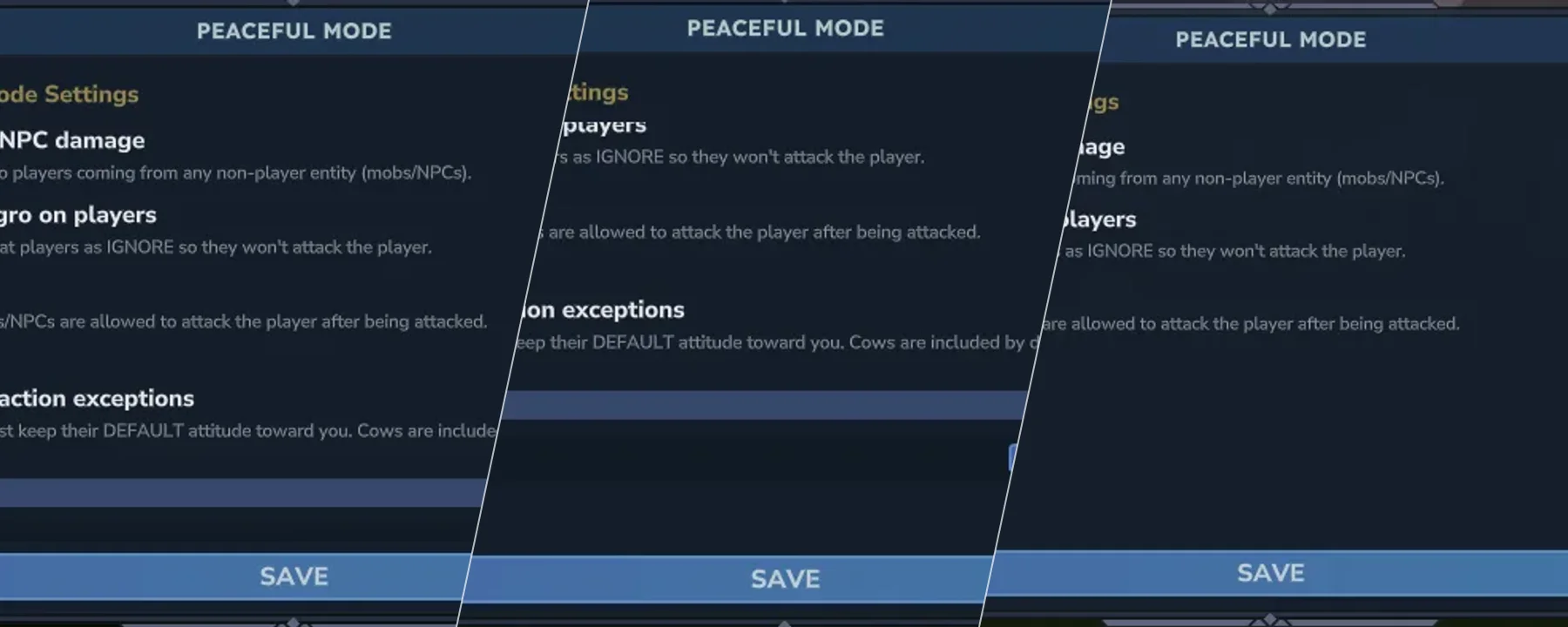 Peaceful Mode — Peaceful Mode screenshots 1–3
