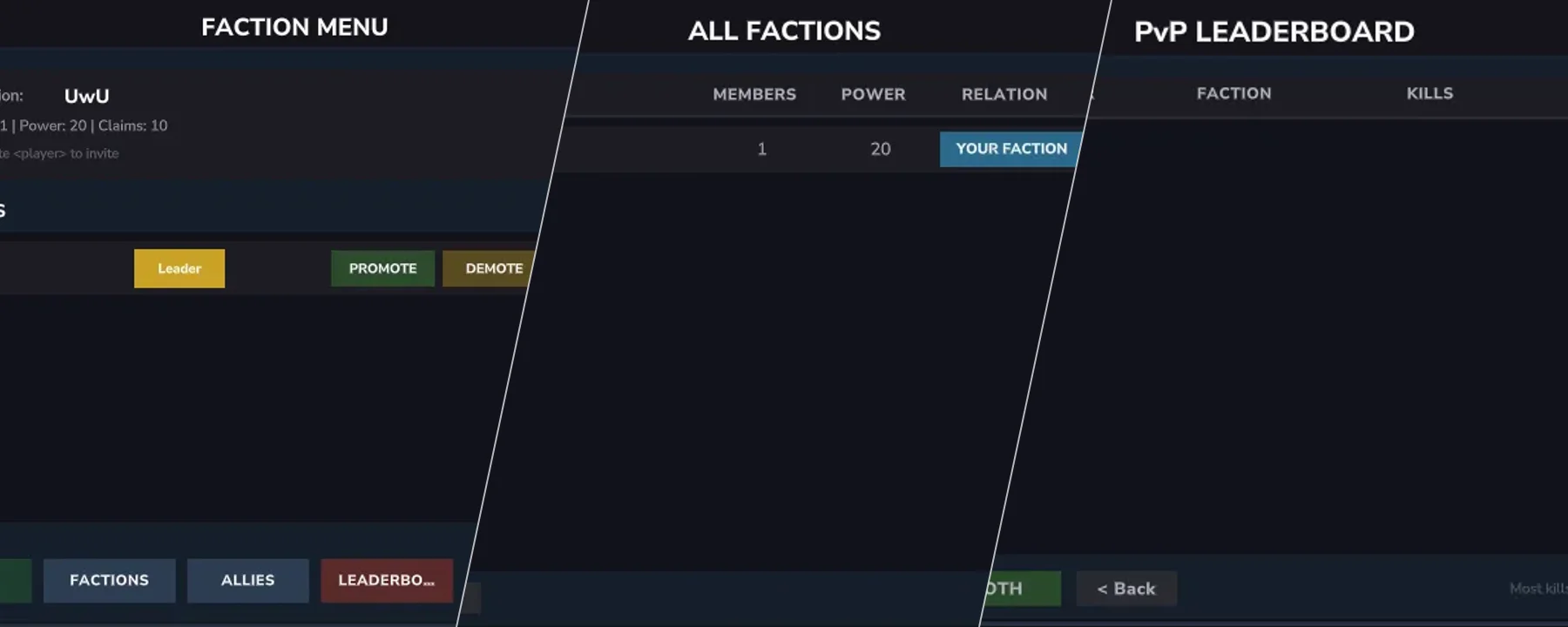 HyFactions — HyFactions screenshots 1–3