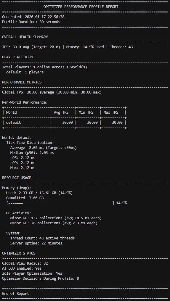 Server Optimizer screenshot 1