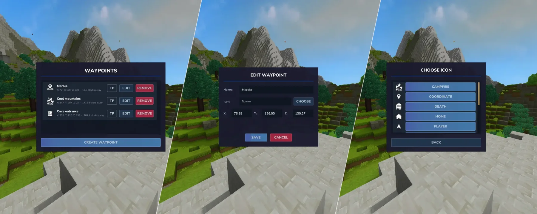 Waypoint Manager — Waypoint Manager screenshots 1–3