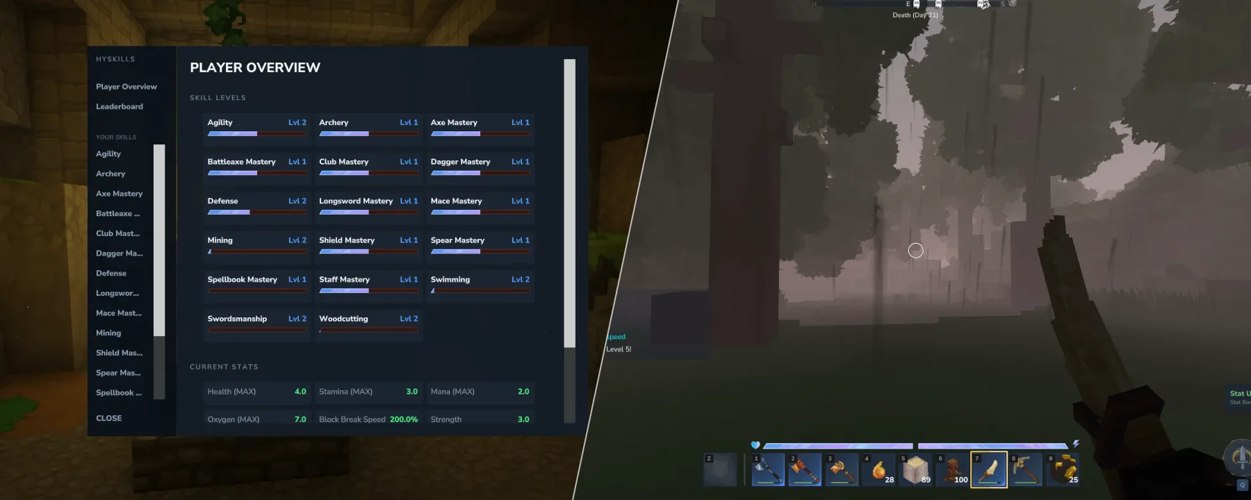 HySkills - Custom RPG Skills/Stats/Leveling — HySkills - Custom RPG Skills/Stats/Leveling screenshots 1–2