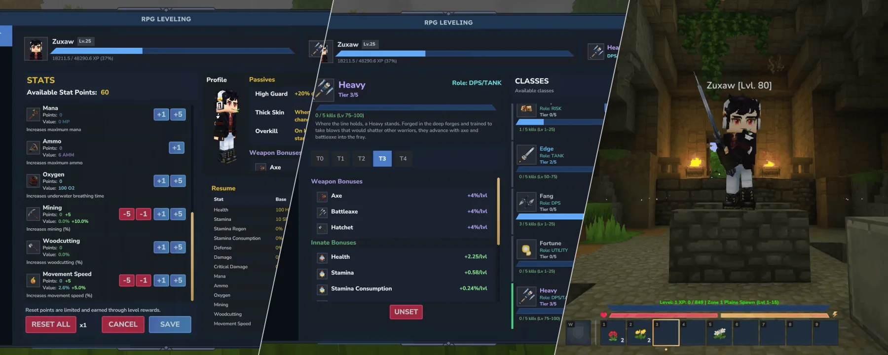 RPG Leveling And Stats/Skills — RPG Leveling And Stats/Skills screenshots 1–3