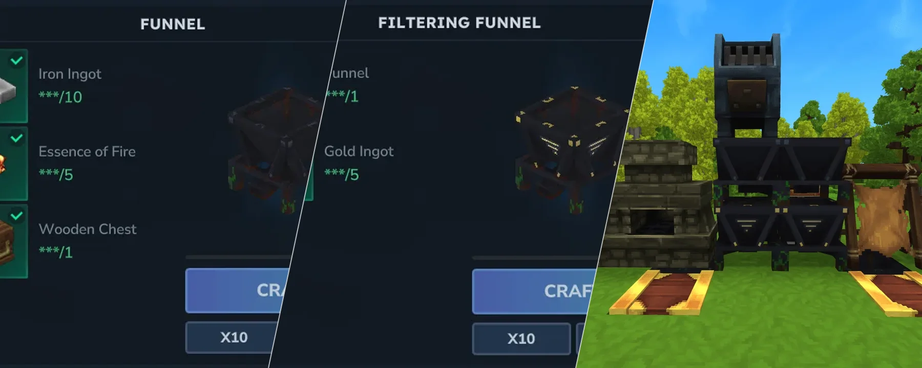 Functional funnels (hopper) — Functional funnels (hopper) screenshots 1–3