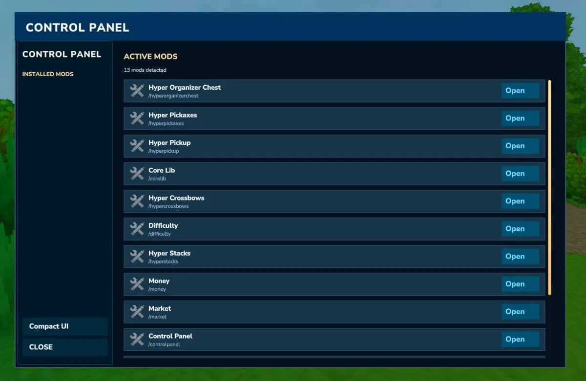 Control Panel (Commands launcher) screenshot 1