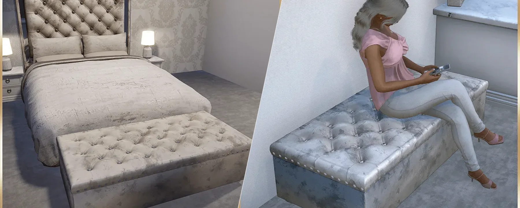 PL | Luxe Chester Ottoman (Ver1) — PL | Luxe Chester Ottoman (Ver1) screenshots 1–2