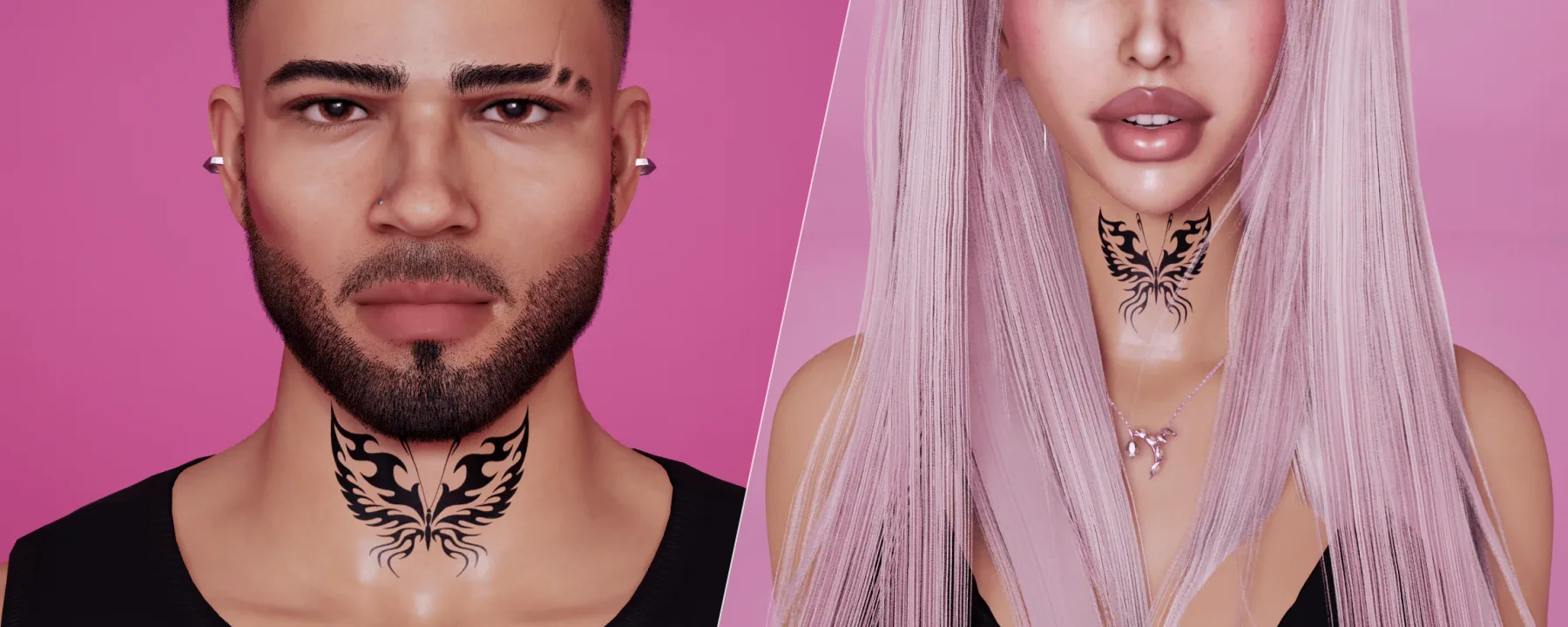 Neck Tattoo | Tribal Butterfly | M&F — Neck Tattoo | Tribal Butterfly | M&F screenshots 1–2