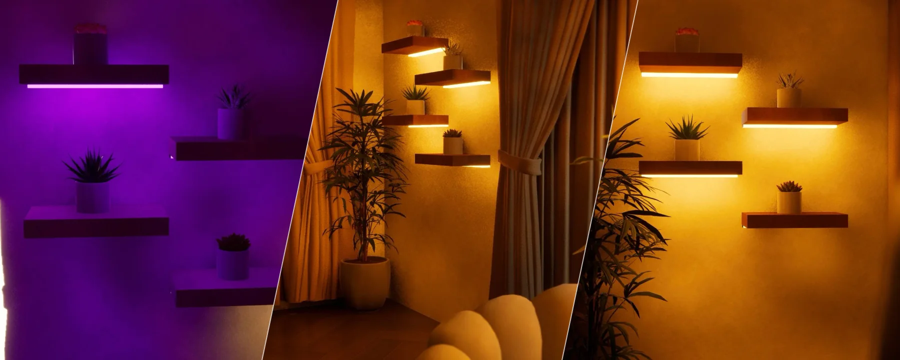 Wall shelf with warm LED lights XS — Wall shelf with warm LED lights XS screenshots 1–3