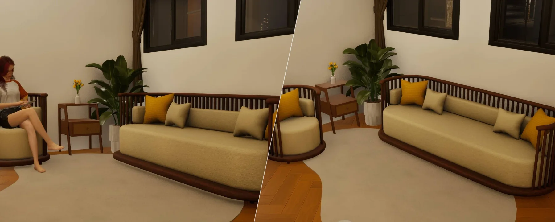 Walnut Barrel Living Set — Walnut Barrel Living Set screenshots 1–2