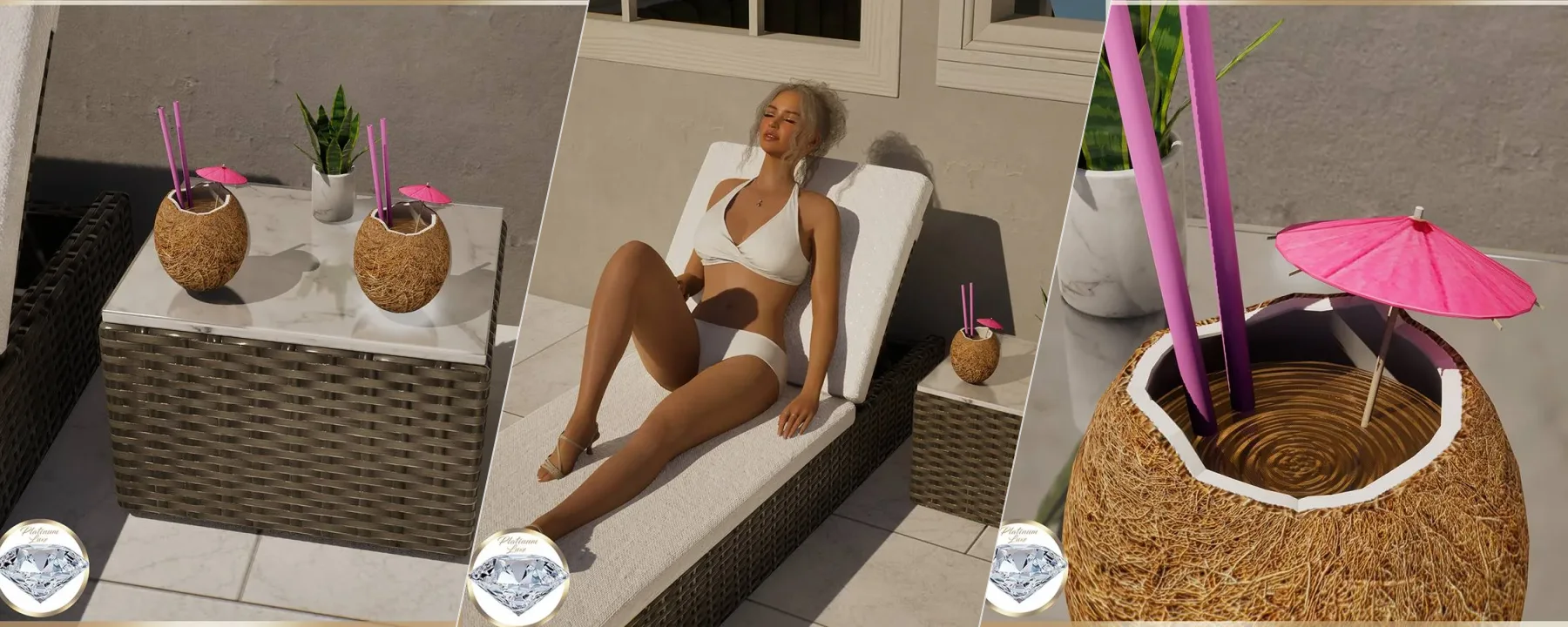 PL | Luxe Wicker Lounger Set — PL | Luxe Wicker Lounger Set screenshots 1–3
