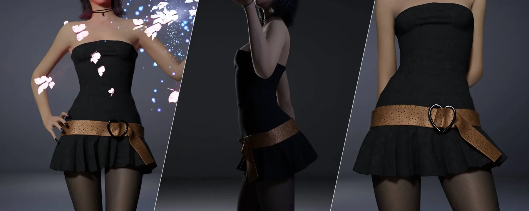 🖤🤎 Heart Belt Mini Dress  — 🖤🤎 Heart Belt Mini Dress  screenshots 1–3