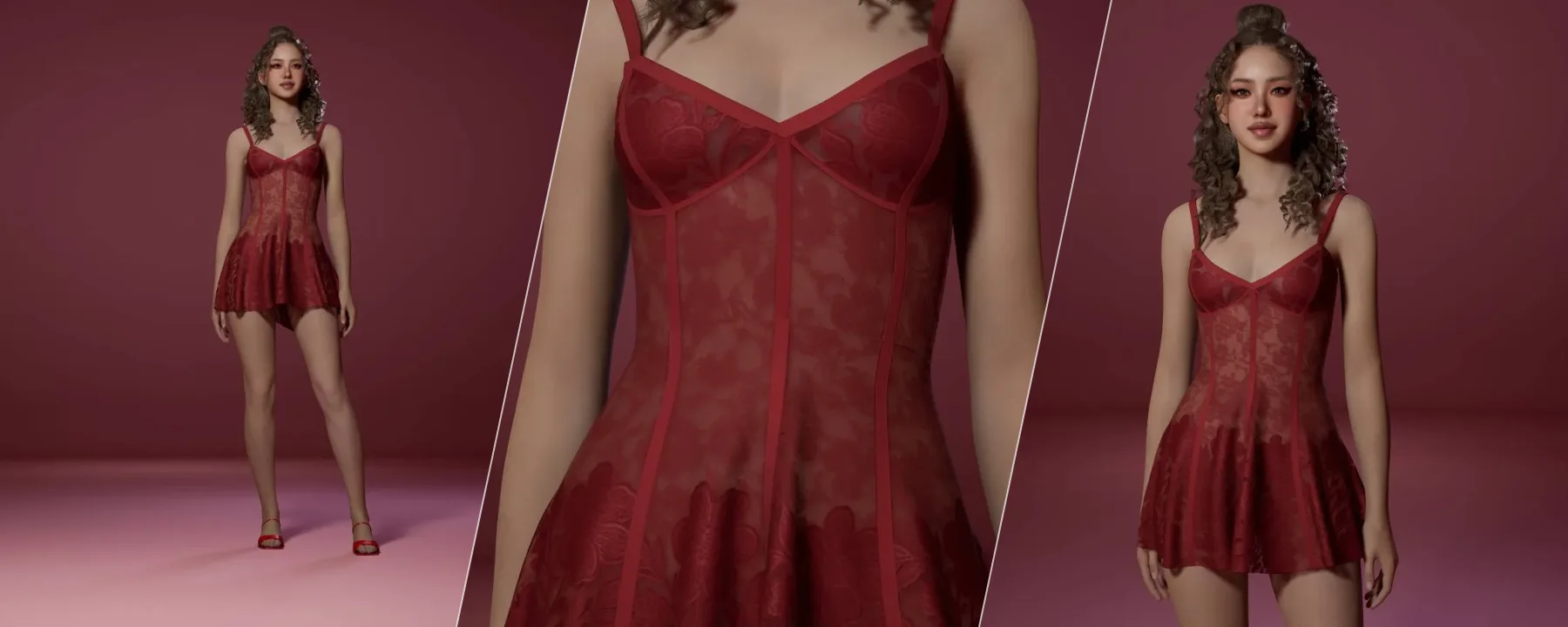  ❤️🌹Red Lace Mini Dress  — ❤️🌹Red Lace Mini Dress  screenshots 1–3
