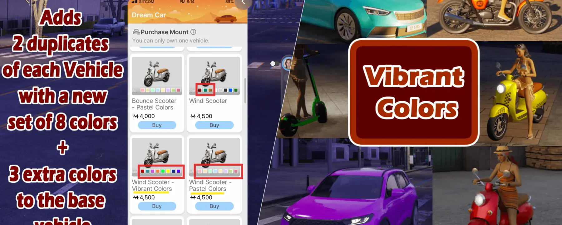 [Deprecated - use other mods!] Even More Vehicle Colors — [Deprecated - use other mods!] Even More Vehicle Colors screenshots 1–2