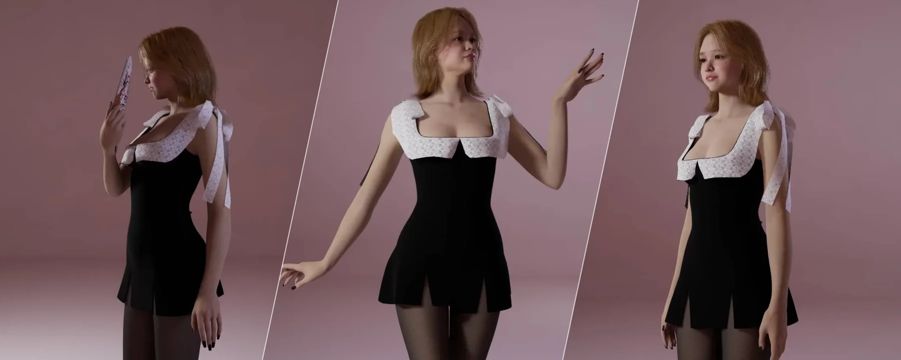 🌙 Lace Collar Mini Dress — 🌙 Lace Collar Mini Dress screenshots 1–3