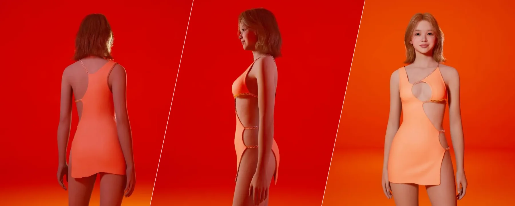 🧡 Cut-Out Neon Mini Dress ✨🔥 — 🧡 Cut-Out Neon Mini Dress ✨🔥 screenshots 1–3