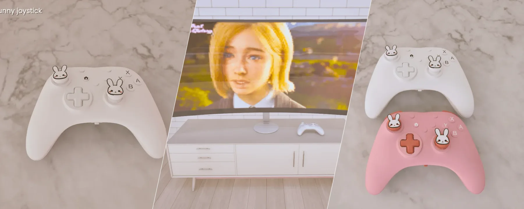 White bunny joystick — White bunny joystick screenshots 1–3