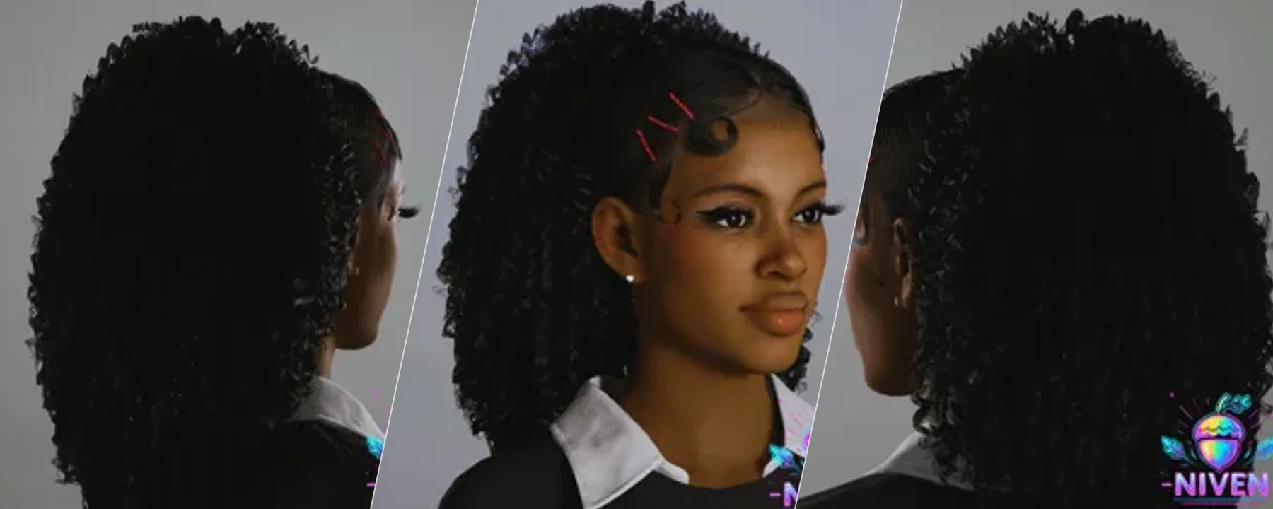 Niven Hair 33 - Joy Hair (Females) [Physics] — Niven Hair 33 - Joy Hair (Females) [Physics] screenshots 1–3