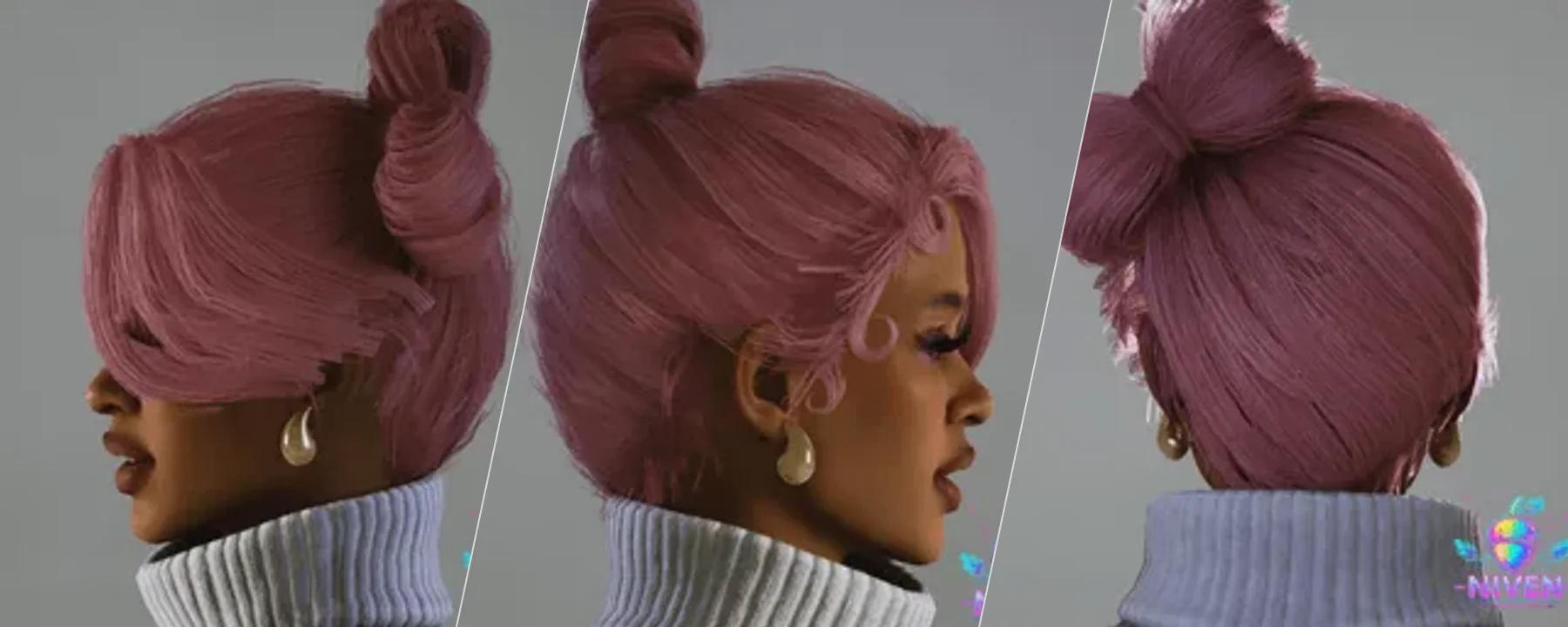 Niven Hair 35 - Nadia Hair (Females) — Niven Hair 35 - Nadia Hair (Females) screenshots 1–3