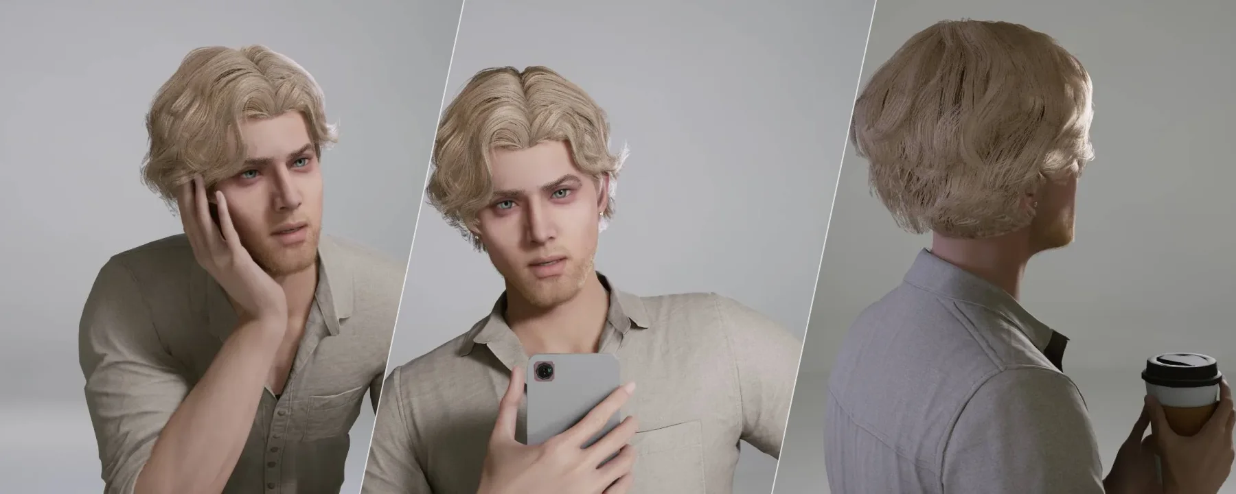 Niven Hair 39 - Academia Hair (Males) — Niven Hair 39 - Academia Hair (Males) screenshots 1–3