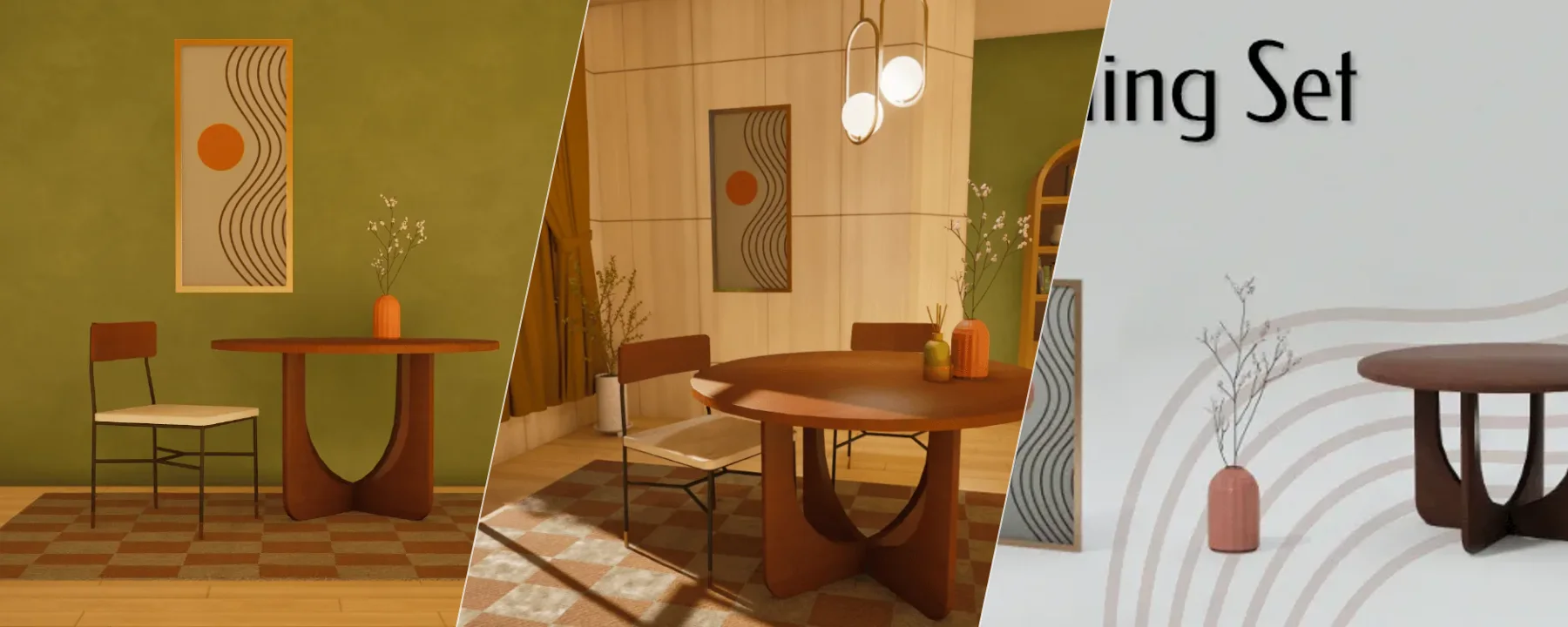 Modern Dining Room Set (Recolourable) — Modern Dining Room Set (Recolourable) screenshots 1–3