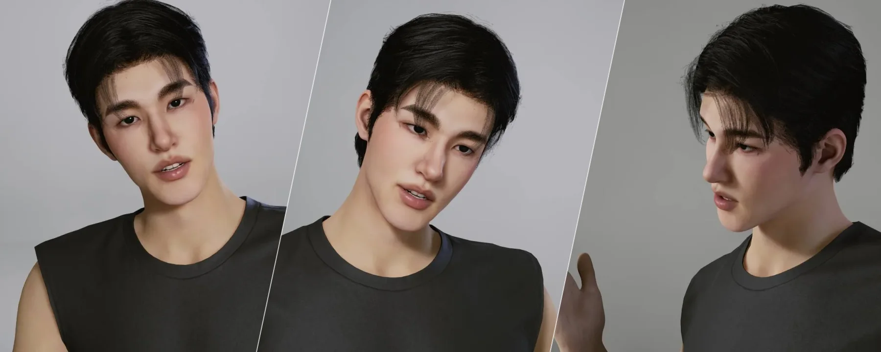 Niven Hair 56 - Plowden Hair (Males) [Physics] — Niven Hair 56 - Plowden Hair (Males) [Physics] screenshots 1–3