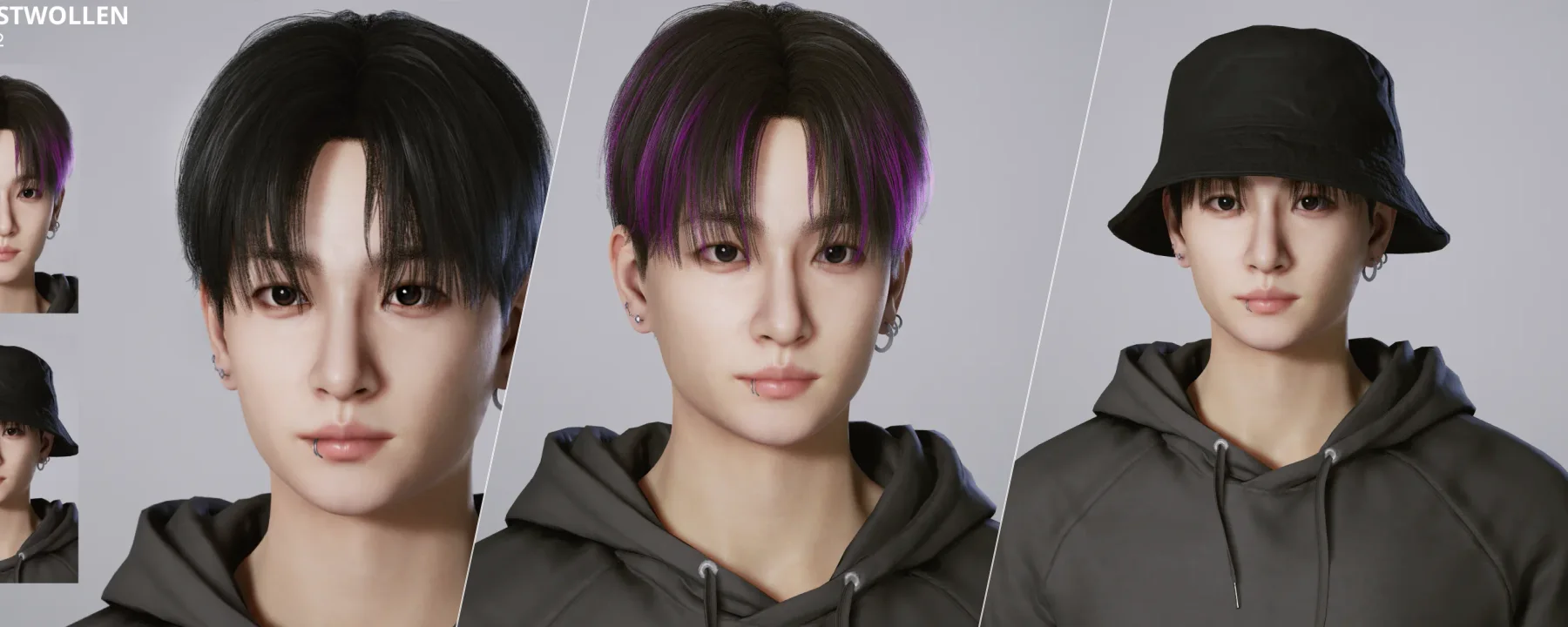 Male hair 02 — Male hair 02 screenshots 1–3