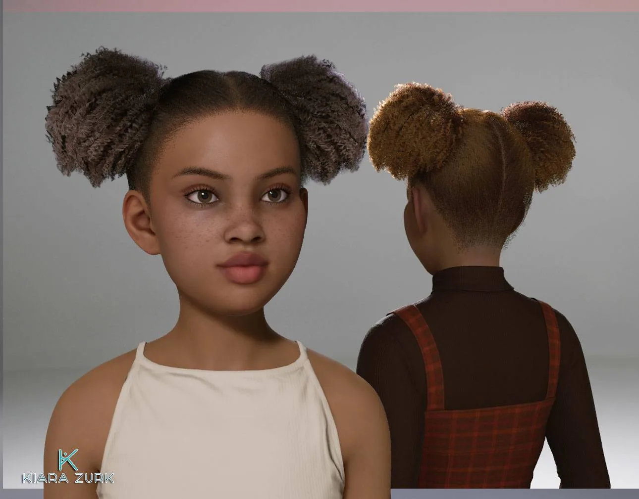 Girls Curly Pigtails screenshot 1