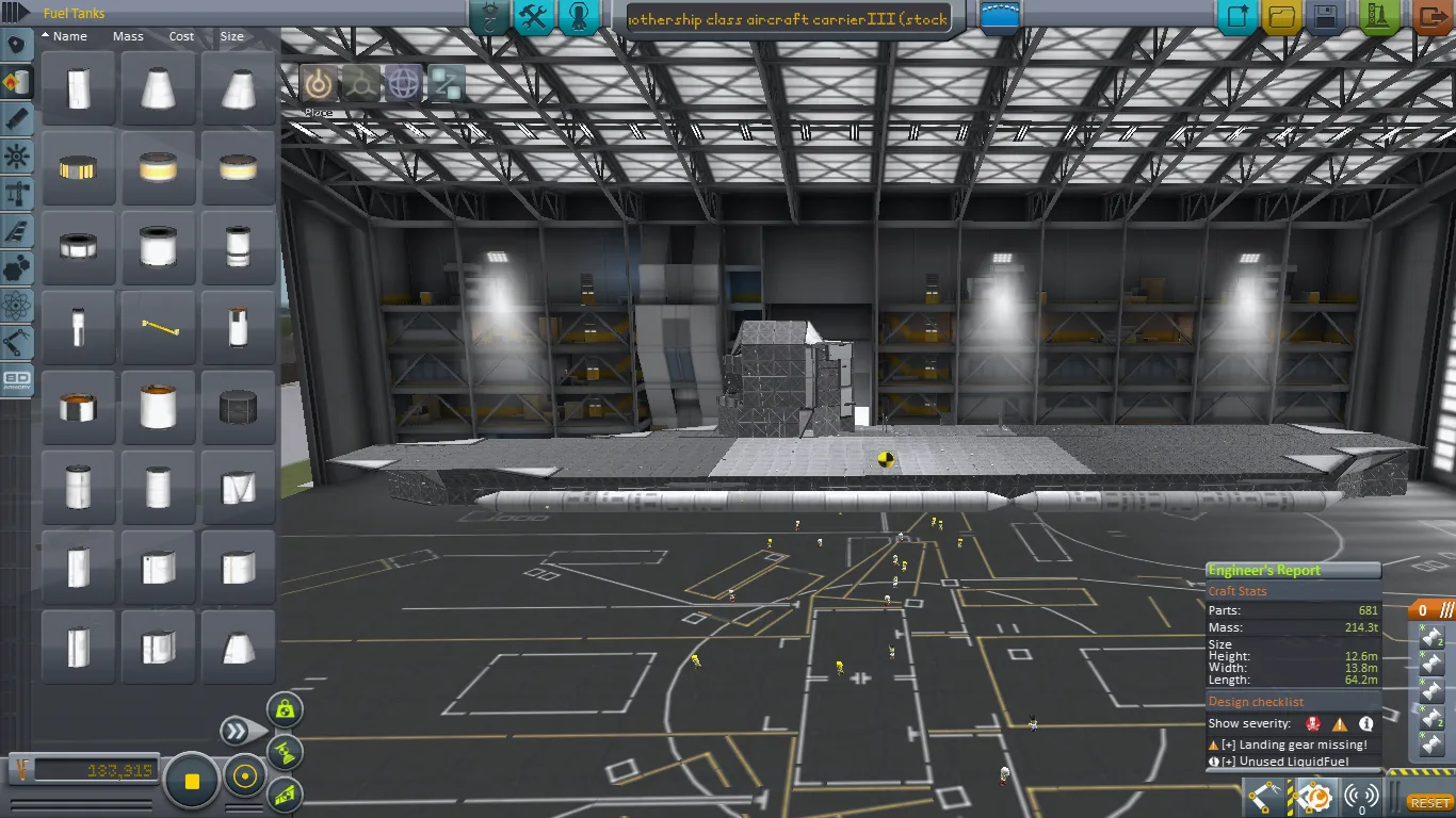 Aircraft Carrier (stock) — scale of it to the hangar