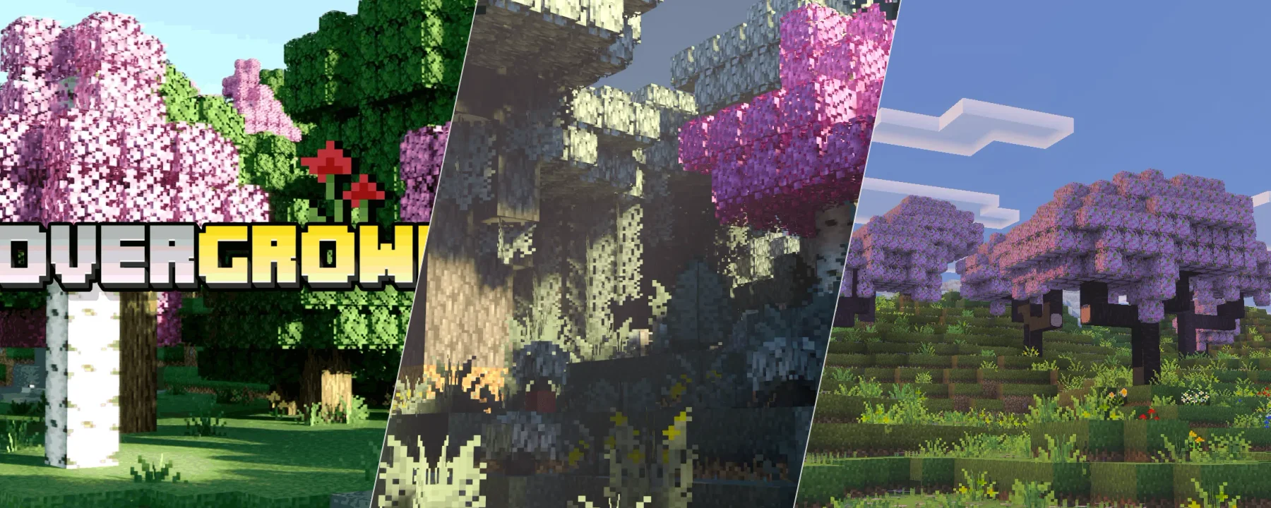 Overgrown |A Nature Overhaul Texture Pack For Bedrock (Rain Update!) — Overgrown |A Nature Overhaul Texture Pack For Bedrock (Rain Update!) screenshots 1–3
