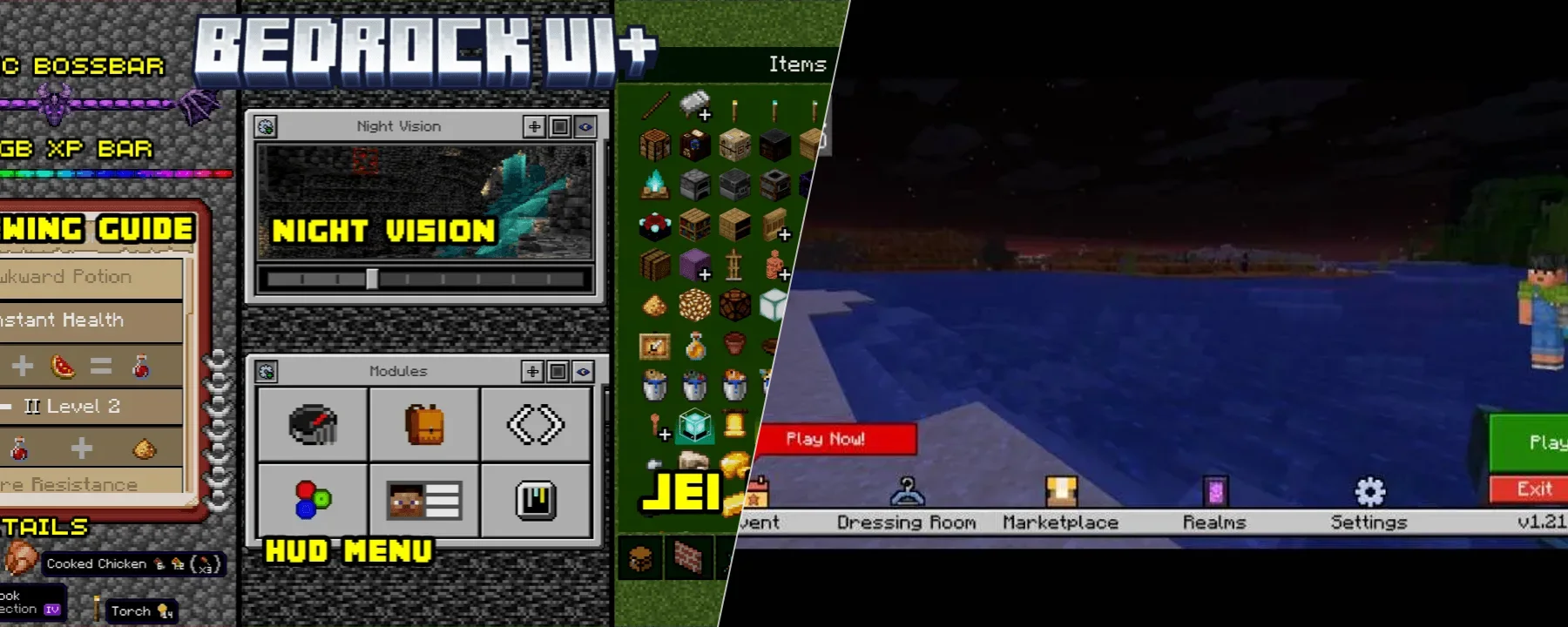 Bedrock UI+ — Bedrock UI+ screenshots 1–2