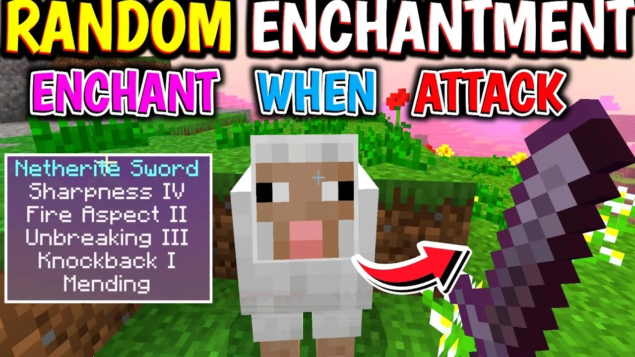 Random Enchant On Attack [Achievement Friendly] — MCPEDL