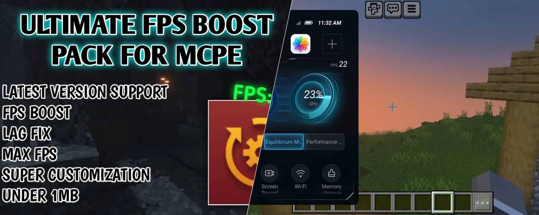 OptiMax | Ultimate FPS Boost Pack for MCPE — OptiMax | Ultimate FPS Boost Pack for MCPE screenshots 1–2