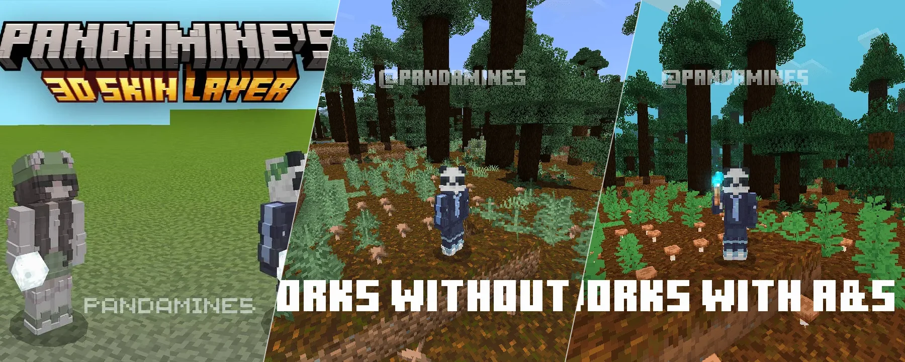 PandaMine's 3D Skin Layer | Skin Layers 3D A&S — PandaMine's 3D Skin Layer | Skin Layers 3D A&S screenshots 1–3