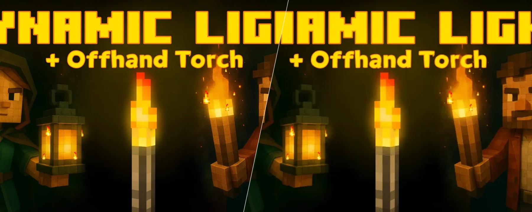 Dynamic Light + Offhand Torch [Second Hand] (Achievements Friendly) — Dynamic Light + Offhand Torch [Second Hand] (Achievements Friendly) screenshots 1–2