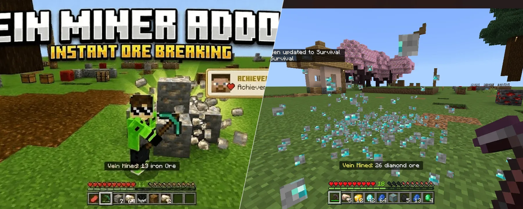 Vein Miner "Break a whole vein" — Vein Miner "Break a whole vein" screenshots 1–2