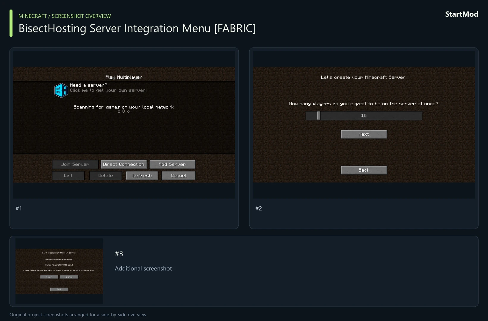 BisectHosting Server Integration Menu [FABRIC] — BisectHosting Server Integration Menu [FABRIC] screenshot overview 1