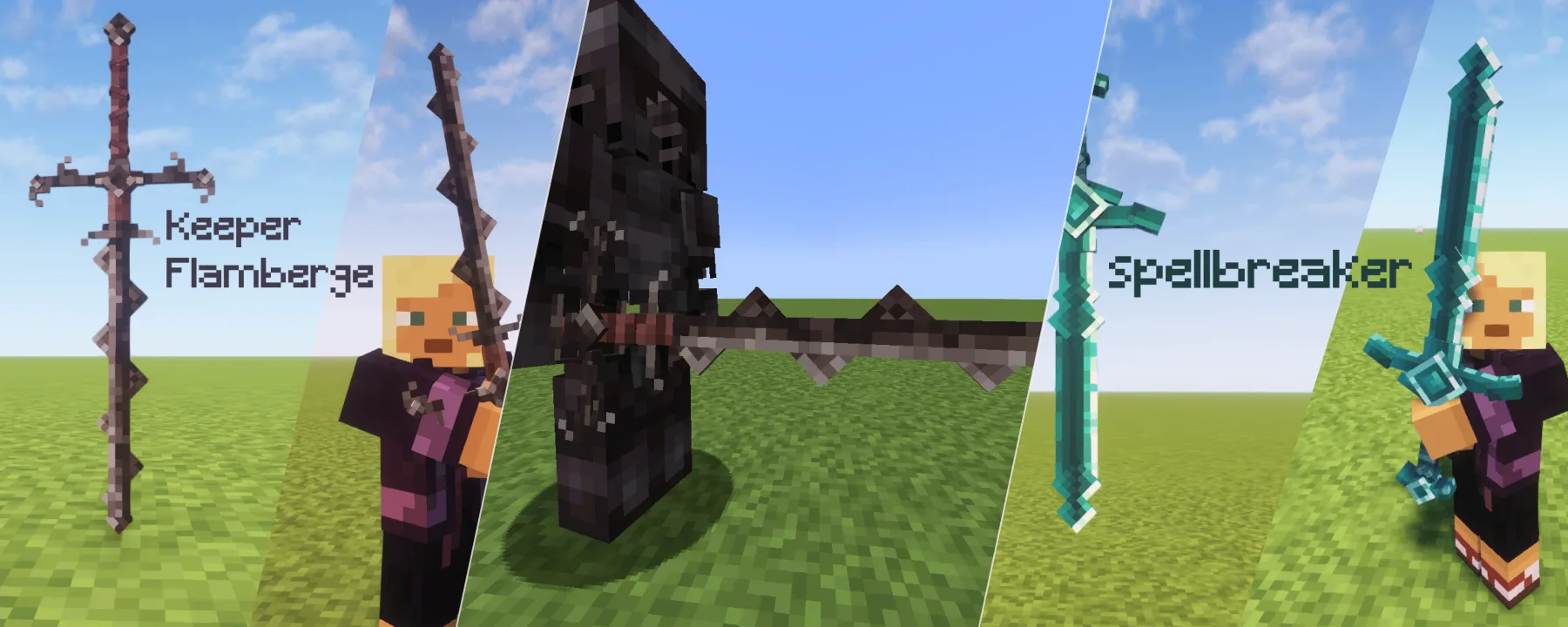 Iron's Spells 'n Spellbooks 3D weapons Resource Pack — Iron's Spells 'n Spellbooks 3D weapons Resource Pack screenshots 1–3