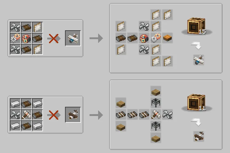 Create Man of Many Planes - Recipes — Changed Recipes