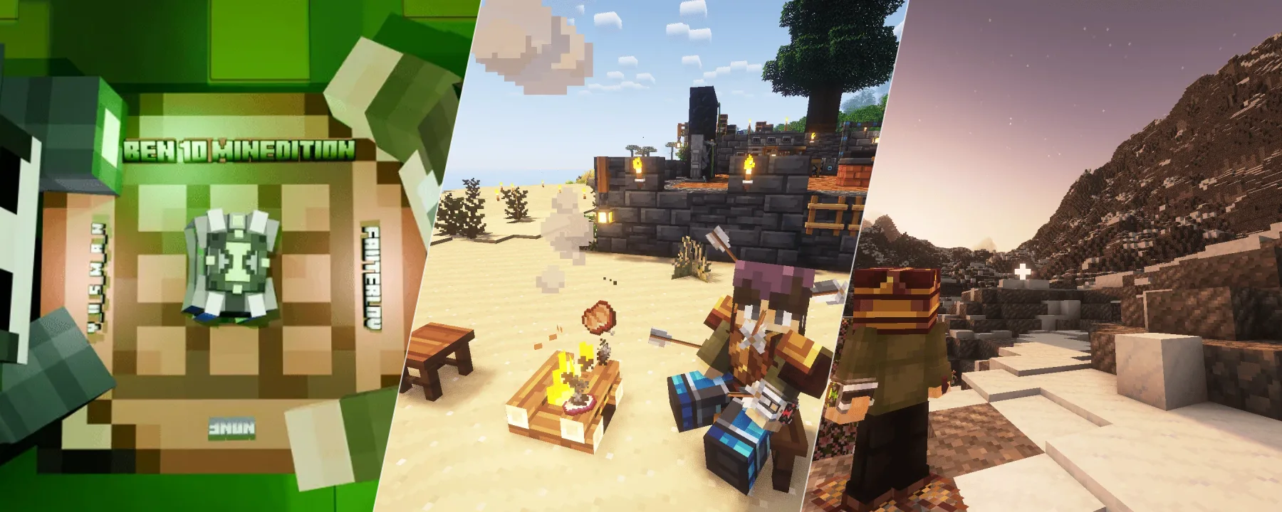 Ben 10 MINEDITION (ALIEN EVO MODPACK) (FABRIC-FORGE) — Ben 10 MINEDITION (ALIEN EVO MODPACK) (FABRIC-FORGE) screenshots 1–3