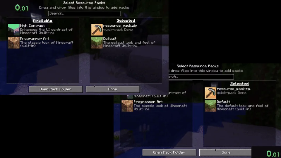 quick pack — quick pack screenshot