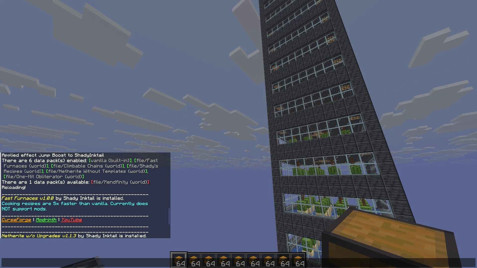 Fast Furnaces — Message displayed upon loading into the world after install.