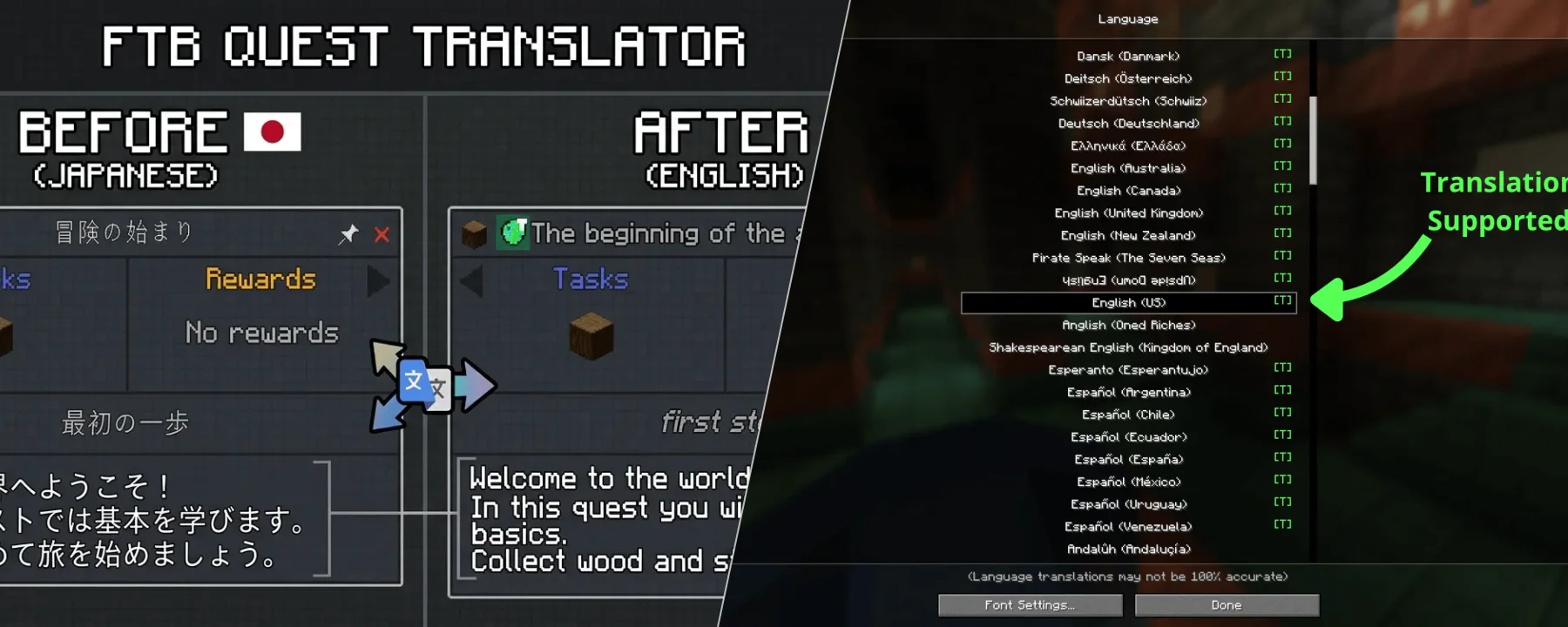 FTB Quests Translator — FTB Quests Translator screenshots 1–2