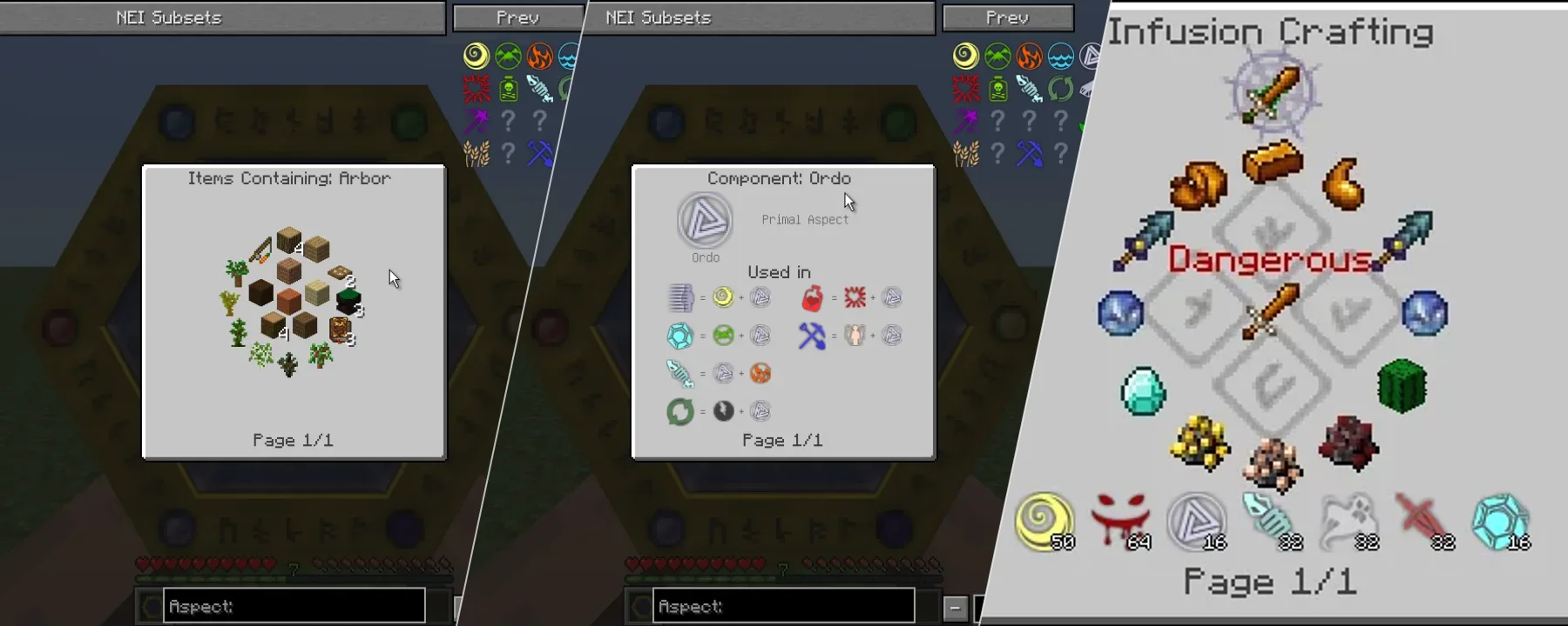 Thaumcraft NEI Plugin — Thaumcraft NEI Plugin screenshots 1–3