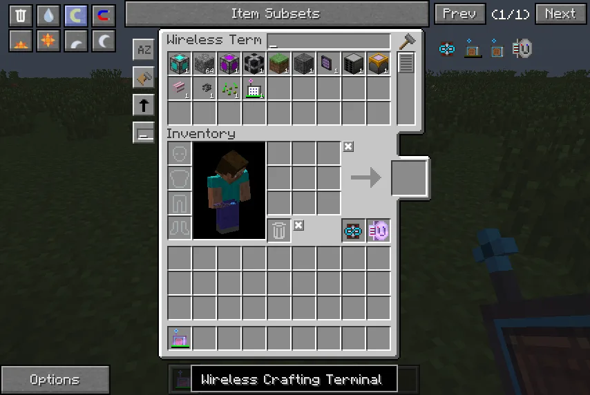 Wireless Crafting Terminal — Main UI